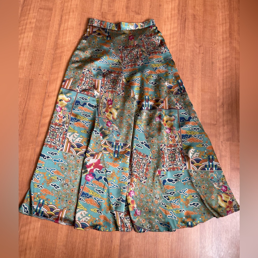 Maxi printed slip skirt